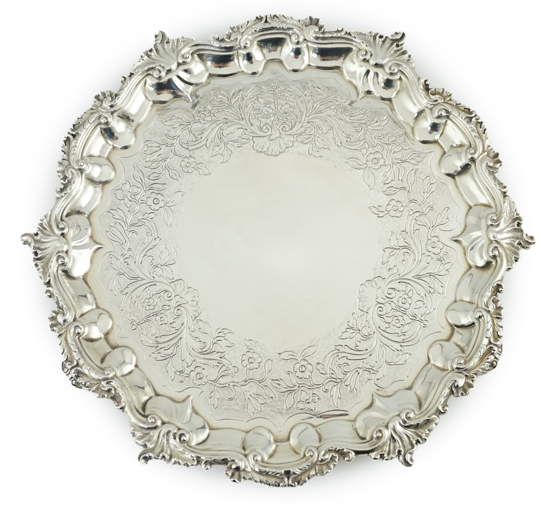 A George IV silver salver, by William Bateman